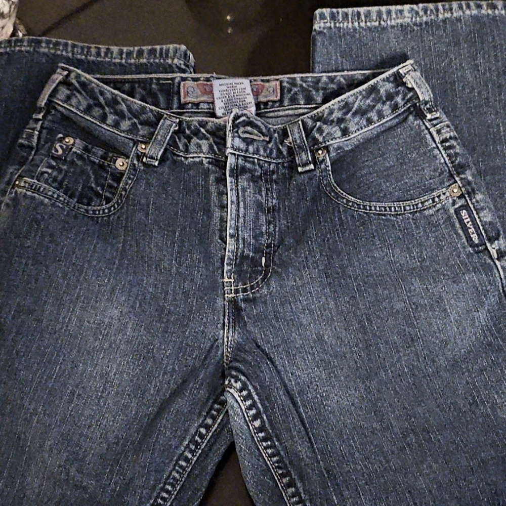 Girls Silver medium wash denim jeans sz 12
